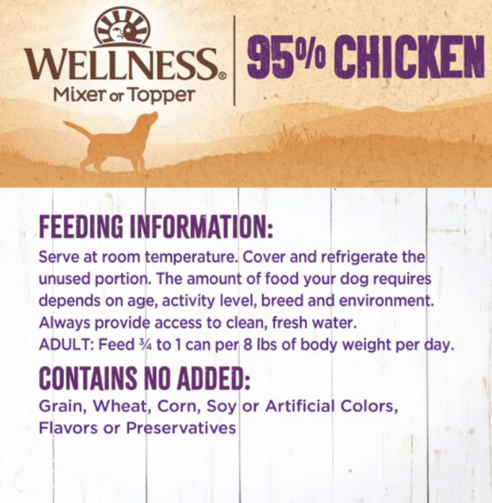 Wellness Natural Grain Free 95% Chicken Recipe Adult Wet Canned Dog Food - Image 4