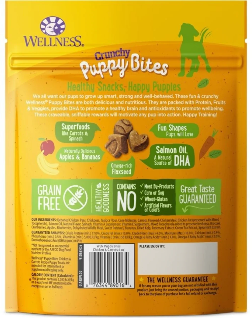 Wellness Natural Grain Free Crunchy Puppy Bites Chicken and Carrots Recipe Dog Treats - Image 2