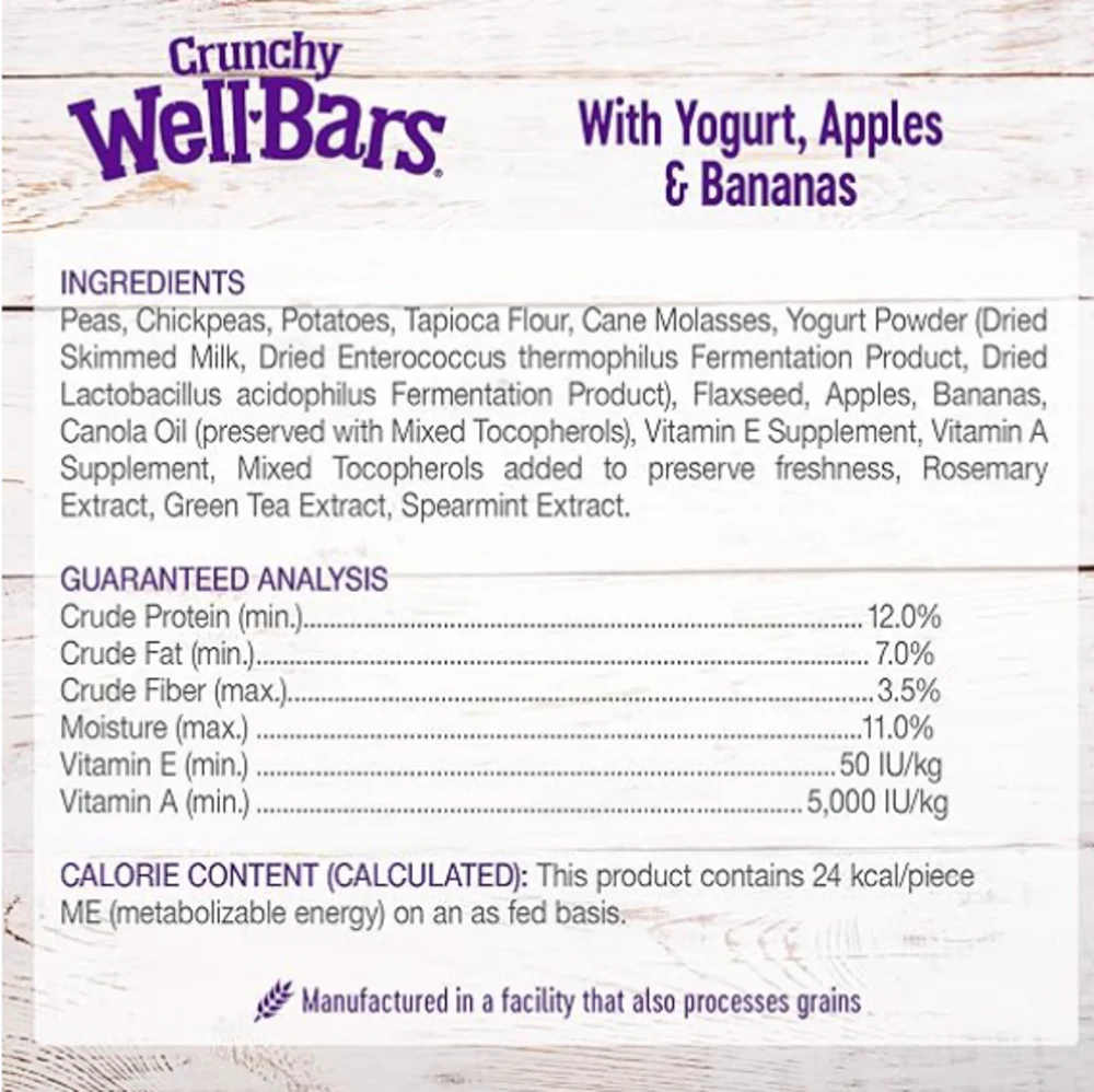 Wellness Natural Grain Free Wellbars Crunchy Yogurt, Apples and Bananas Recipe Dog Treats - Image 5