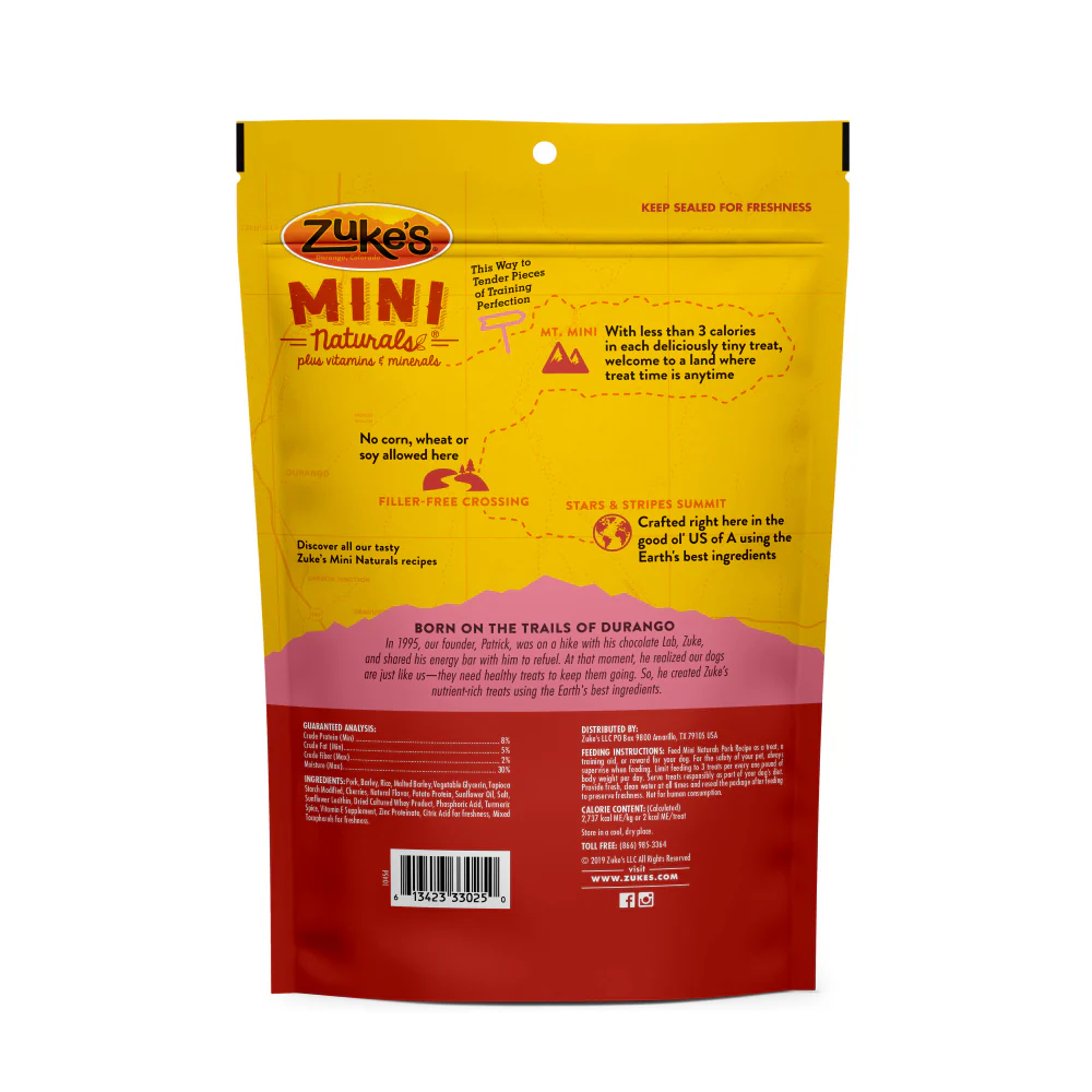 Zukes Roasted Pork Mini Naturals Dog Treats - Image 2